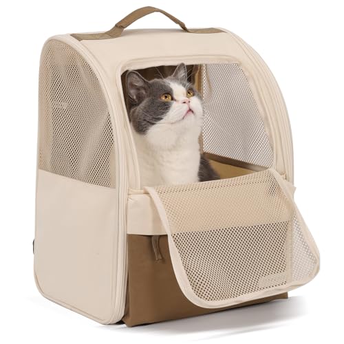 YaKuss Katzentrager-Rucksack, Stahldrahtrahmen, stabiler, 600D verschleißfestes Oxford-Gewebe, Hundetragetasche, Katzenrucksack, geeignet für Reisen YaKuss Katzentrager-Rucksack, Stahldrahtrahmen, stabiler, 600D verschleißfestes Oxford-Gewebe, Hundetragetasche, Katzenrucksack, geeignet für Reisen von YaKuss