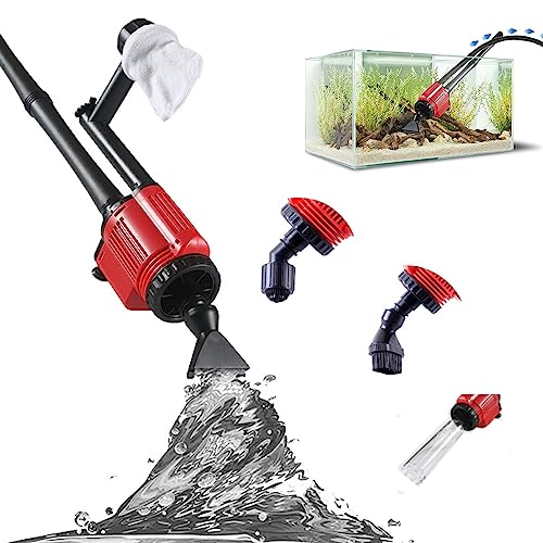 Elektrisch Aquarium Mulmsauger Reiniger Sand Kies, Fischbehälter Staubsauger Kiesreiniger Siphon für Aquarien Wasserwechsel, Schmutzreinigung+Sandreiniger+ Fischtrümmerreiniger (Red) Elektrisch Aquarium Mulmsauger Reiniger Sand Kies, Fischbehälter Staubsauger Kiesreiniger Siphon für Aquarien Wasserwechsel, Schmutzreinigung+Sandreiniger+ Fischtrümmerreiniger (Red) von Yaasier