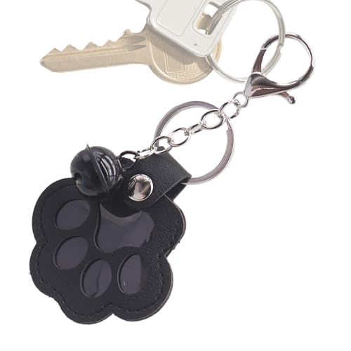 Schlüsselanhänger Mit Hundehaar-Sammler-Charm, Gedenk-Aufbewahrungsbox – Schlüsselanhänger Zur Katzenhaar-Aufbewahrung, PU-Leder, Pfotenabdruck, Mit Glöckchen Und Druckknopf Zum Sammeln Von Haaren von Yabauuop