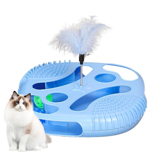Yabauuop Katzenrollerspielzeug, Katzendrehspielzeug | Spieltablett Katzenspielzeug | Interaktiver Übungsball-Teaser, ausgehöhltes sensorisches Katzenspielzeug mit neckender Feder zur mentalen Yabauuop Katzenrollerspielzeug, Katzendrehspielzeug | Spieltablett Katzenspielzeug | Interaktiver Übungsball-Teaser, ausgehöhltes sensorisches Katzenspielzeug mit neckender Feder zur mentalen von Yabauuop