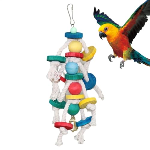 Yabauuop Parrot Shredder Toys, Shredding Spielzeug für Vögel - Vogelschnabel Trimmer Schleifblöcke | Metall Hook Design Papageienkäfig -Bissspielzeug, Holzvogelblöcke für Conures Shotets Cockatiels von Yabauuop