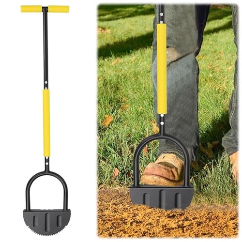 Rasenkantenschneider, 108 cm Rasenkantenstecher mit Fußtritt, Rasen Kantenschneider, Halbmond Sägezahn Rasenschäler, Kantentrimmer für Gras, der Bürgersteige von Yabound