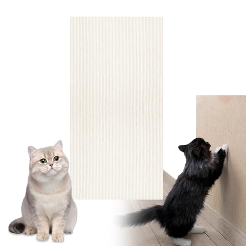 Cat Scratching Mat, Cat Wall Scratcher, Cat Furniture Protector, Couch Cat Scratch Protector Self-Adhesive for Shelves Steps Wall Couch Furniture Protector (Beige,S) von Yaepoip