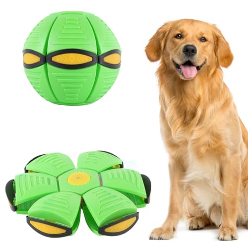 Yagamii Hund fliegende Untertasse Ball Spielzeug, Outdoor Flat Throw Doggy Disc Ball Spielzeug, veränderbare Form Hund Ball, Haustier Interaktives Spielzeug für mittelgroße große Hunde, Dekompression, von Yagamii