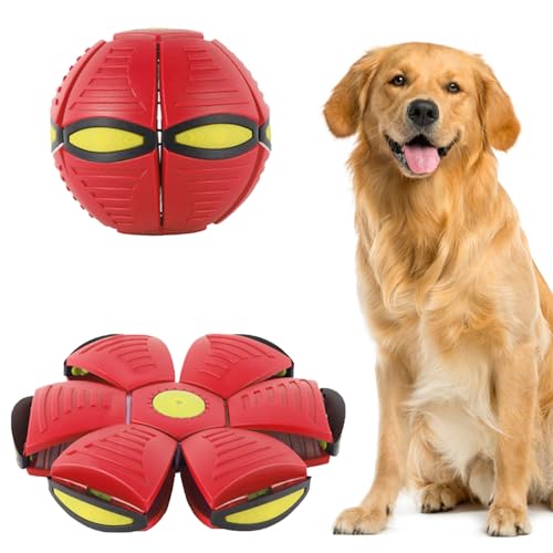 Yagamii Hund fliegende Untertasse Ball Spielzeug, Outdoor Flat Throw Doggy Disc Ball Spielzeug, veränderbare Form Hund Ball, Haustier Interaktives Spielzeug für mittelgroße große Hunde, Dekompression, von Yagamii