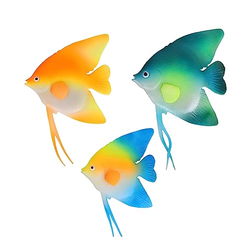 Yagamii Leuchtende schwimmende künstliche Fische, 3 Stück, schwimmend in beweglichem Wasser, Aquarium-Dekoration, Firma zu echten Fischen Haustieren von Yagamii
