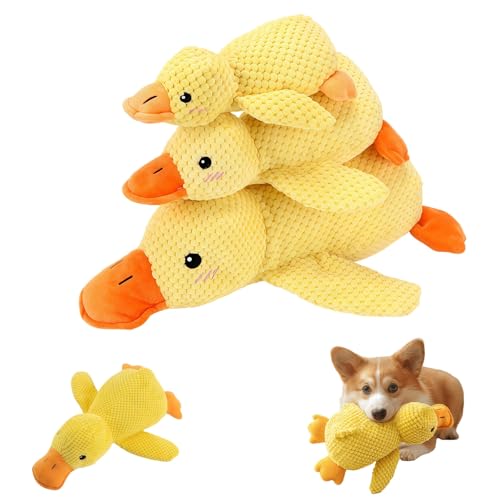 Anti-Stress-Ente, Tiefenentspannung for Ihren Hund, beruhigendes Entenspielzeug for Hunde, beseitigt dauerhaft Trennungsangst, perfekt for jeden Hund(Petit+Moyen+Grand) von Yagerod