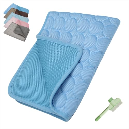 Emmalove - Kühlmatte Für Den Sommer, kühlmatte für hunde, Kühlkissen Katze Ohne Gel, Foldable & Washable Summer Blanket for Kennel, Travel, Bed, Cars, Indoor and Outdoor Use(Blau,2XL(150x100cm)) von Yagerod