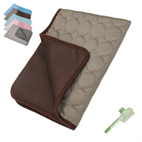 Emmalove - Kühlmatte Für Den Sommer, kühlmatte für hunde, Kühlkissen Katze Ohne Gel, Foldable & Washable Summer Blanket for Kennel, Travel, Bed, Cars, Indoor and Outdoor Use(Braun,2XL(150x100cm)) von Yagerod