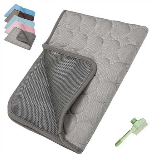 Emmalove - Kühlmatte Für Den Sommer, kühlmatte für hunde, Kühlkissen Katze Ohne Gel, Foldable & Washable Summer Blanket for Kennel, Travel, Bed, Cars, Indoor and Outdoor Use(Grau,2XL(150x100cm)) von Yagerod