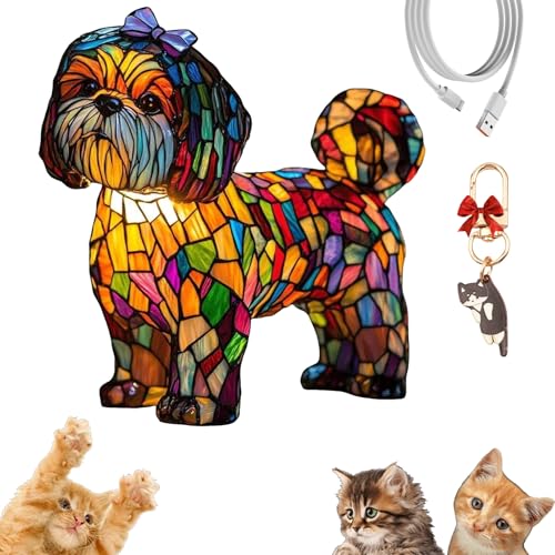 Yagerod Sherum Katzenlampe, Solymall Katzenlampe, Lampe Katze Nachtlicht Katze Und Hund, USB Lampe Mit Warmem Umgebungslicht, Wohndekor Für Katzen- Und Hundeliebhab (I) von Yagerod