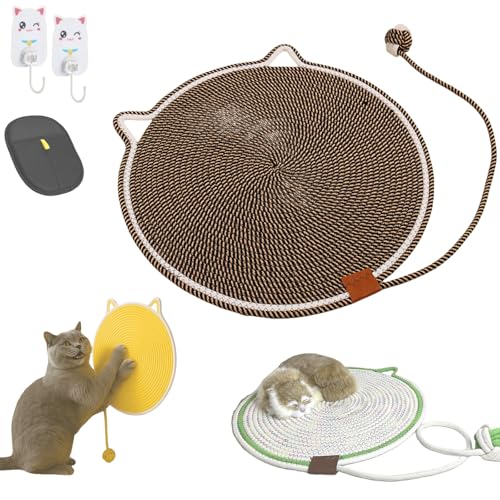 Kratzwunder Doppel-Kratzmatte Katze, Kratzspielzeug & Teppichschutz, Katzenbett mit Kratzmatte 2 und 1, Schutz für Möbel & Teppiche, 35/43 / 50/60 cm Verschiedene Größen(Schwarzer Kaffee,35cm) Kratzwunder Doppel-Kratzmatte Katze, Kratzspielzeug & Teppichschutz, Katzenbett mit Kratzmatte 2 und 1, Schutz für Möbel & Teppiche, 35/43 / 50/60 cm Verschiedene Größen(Schwarzer Kaffee,35cm) von Yagerod