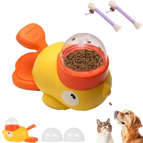 Leckerlispender in Entenform, langsamer Futterspender in Entenform, interaktives Leckerlispender-Spielzeug für Hunde, Puzzle-Futterspender-Spielzeug in Entenform, für Futterspender für Katzen (1PC) von Yagerod