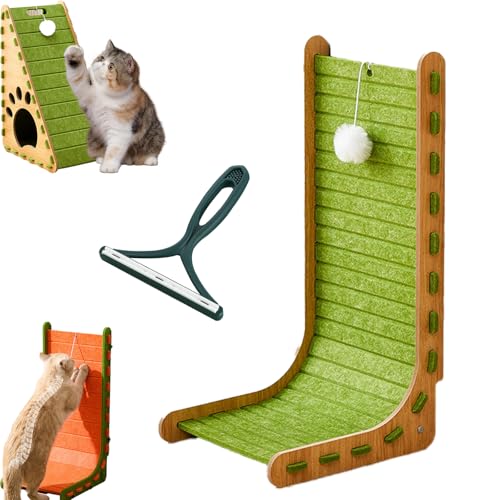 Mellowkin Katzenkratzbaum, 90° L-förmiges Kratzbrett zur Wandmontage, 3D-Filzmaterial, Kratzfest und splitterfrei, gegen Langeweile bei Katzen, verhindert das Kratzen an Möbeln (A-3, 30CM) von Yagerod