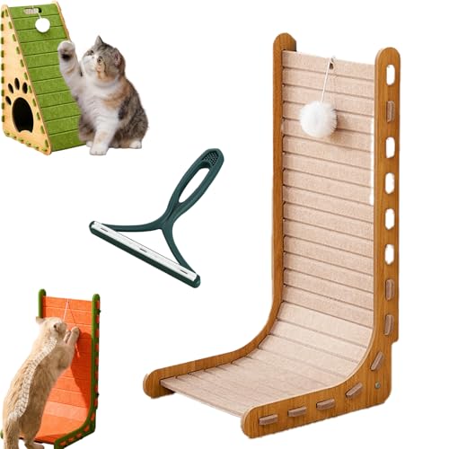 Mellowkin Katzenkratzbaum, 90° L-förmiges Kratzbrett zur Wandmontage, 3D-Filzmaterial, Kratzfest und splitterfrei, gegen Langeweile bei Katzen, verhindert das Kratzen an Möbeln (A-4, 30CM) von Yagerod