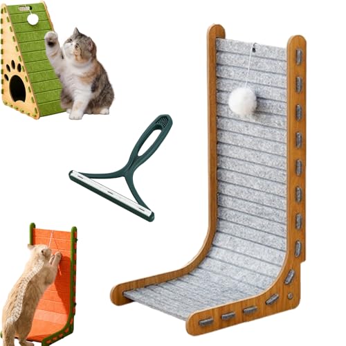 Mellowkin Katzenkratzbaum, 90° L-förmiges Kratzbrett zur Wandmontage, 3D-Filzmaterial, Kratzfest und splitterfrei, gegen Langeweile bei Katzen, verhindert das Kratzen an Möbeln (A-5, 30CM) von Yagerod