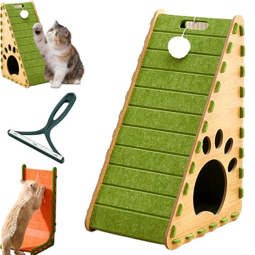Mellowkin Katzenkratzbaum, 90° L-förmiges Kratzbrett zur Wandmontage, 3D-Filzmaterial, Kratzfest und splitterfrei, gegen Langeweile bei Katzen, verhindert das Kratzen an Möbeln (B-4, 60CM) von Yagerod