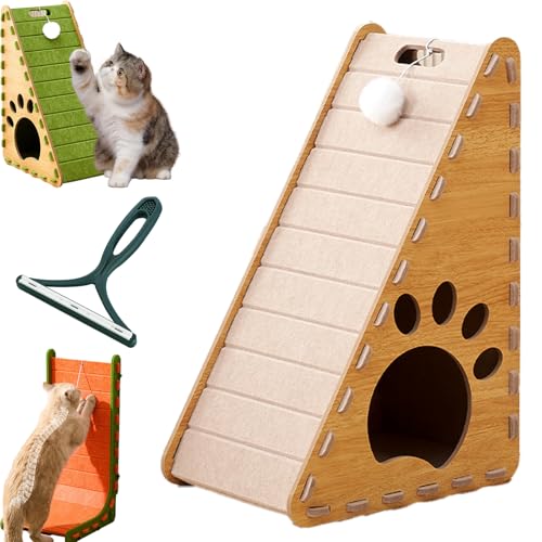 Mellowkin Katzenkratzbaum, 90° L-förmiges Kratzbrett zur Wandmontage, 3D-Filzmaterial, Kratzfest und splitterfrei, gegen Langeweile bei Katzen, verhindert das Kratzen an Möbeln (B-5, 60CM) von Yagerod