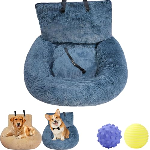 Autositz Hund, Flauschig Autositz GroßE Hunde, Abnehmbar Und Leicht Zu Reinigen, Sicherheitssitz FüR Haustiere (Gray, 60 x 60 cm) von Yagerod
