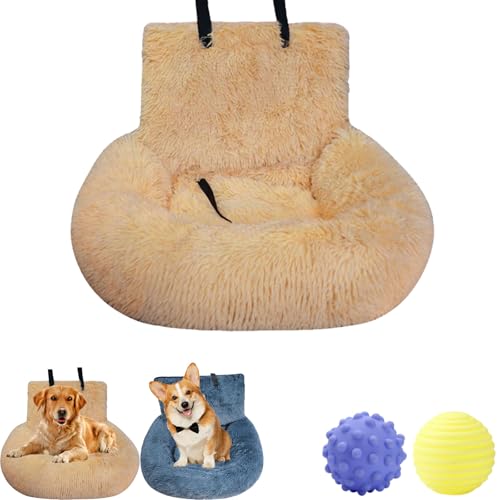 Autositz Hund, Flauschig Autositz GroßE Hunde, Abnehmbar Und Leicht Zu Reinigen, Sicherheitssitz FüR Haustiere (Yellow, 72 x 60 cm) von Yagerod