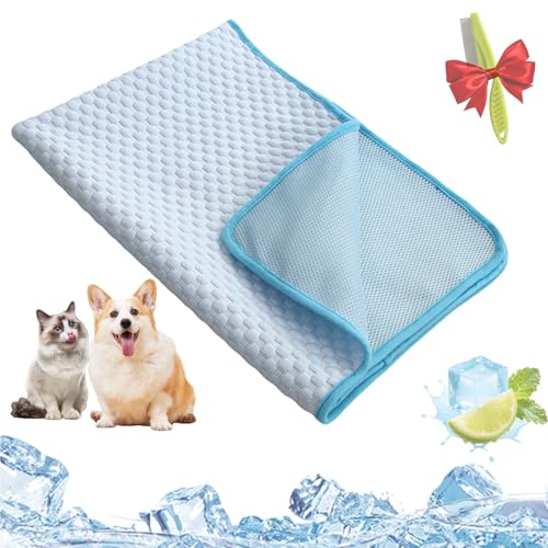 Pelzbarn Kühlmatte, Pelzbarn Kühlendes Sofabett, Kühlbett Für Hunde, Kühlendes Hundebett, Machine Washable, Dog Blanket, Sofa, Keep Your Fur Baby Cooler And More Comfortable(Eisbohnenpad - blau,S) von Yagerod
