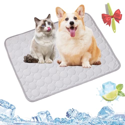 Pelzbarn Kühlmatte, Pelzbarn Kühlendes Sofabett, Kühlbett Für Hunde, Kühlendes Hundebett, Machine Washable, Dog Blanket, Sofa, Keep Your Fur Baby Cooler And More Comfortable(Eisseidenpad - grau,M) von Yagerod