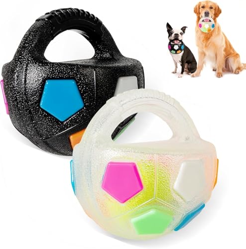 The Mellow Dog Calming Ball, Interactive Toss and Fetch Play, Dog Ball with a Handle for Easy Holding and emotional Support, for Water Play, Training, Outoor Games(White+Black) von Yagerod