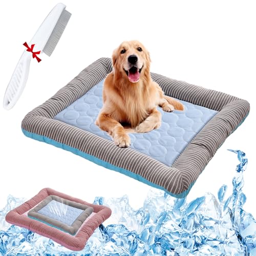 Yagerod Holivas Coolcomfort - Premium Kühlmatte, Selbstkühlende Matte Für Haustiere, Sommer Hundebett Mit Gepolstertem Rand, Waschbar Kühlmatte, Lindert Gelenkschmerzen (A, 76x58cm) von Yagerod