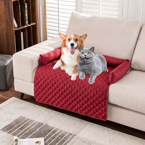 Yagerod Pelsbarn Kühlendes Sofabett, pelzbarn kühlmatte, Schenke Deinem Hund Kühlende Unterstützung Und Komfort, Reduziere Stress Durch Hohe Temperaturen(Rot,90cm*90cm) von Yagerod