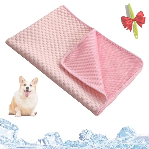 Yagerod Pelzbarn Kühlmatte, Pelzbarn Kühlendes Sofabett, Dreilagig Für Optimale Kühlung, Vorbeugung Von Hitzestress Und Dehydration, Reduziere Stress Durch Hohe Temperaturen(B-Rose,XL) von Yagerod