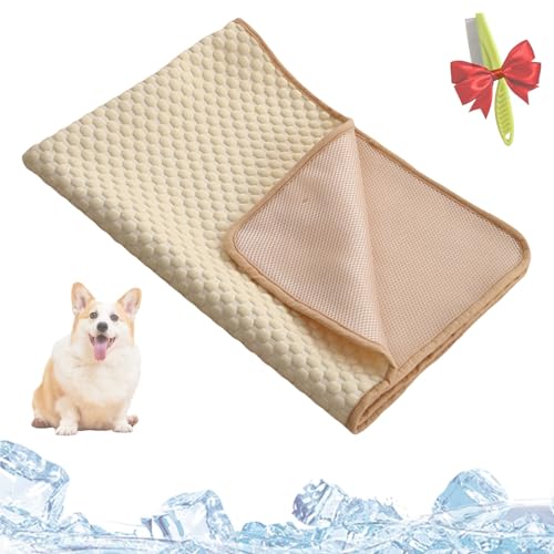 Yagerod Pelzbarn Kühlmatte, Pelzbarn Kühlendes Sofabett, Dreilagig Für Optimale Kühlung, Vorbeugung Von Hitzestress Und Dehydration, Reduziere Stress Durch Hohe Temperaturen(B-beige,S) von Yagerod