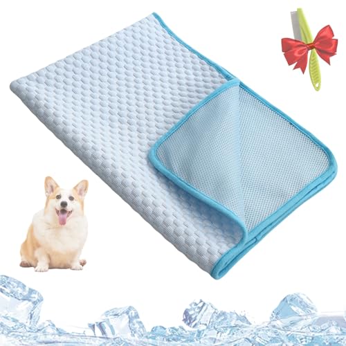 Yagerod Pelzbarn Kühlmatte, Pelzbarn Kühlendes Sofabett, Dreilagig Für Optimale Kühlung, Vorbeugung Von Hitzestress Und Dehydration, Reduziere Stress Durch Hohe Temperaturen(B-bleu,S) von Yagerod