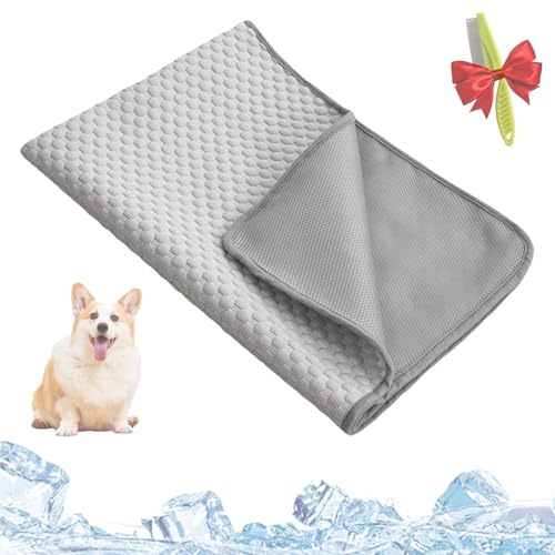 Yagerod Pelzbarn Kühlmatte, Pelzbarn Kühlendes Sofabett, Dreilagig Für Optimale Kühlung, Vorbeugung Von Hitzestress Und Dehydration, Reduziere Stress Durch Hohe Temperaturen(B-gris,XL) von Yagerod