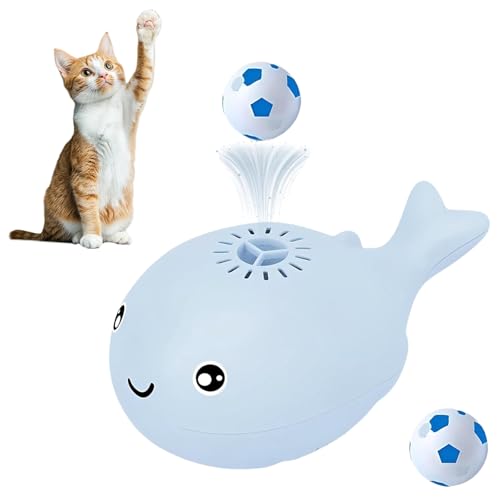 Yagerod Schwebeball-Spiel fur aktive Wohnungskatzen, Whale Floating Cat Toy, Interactive Cat Toy Ball(Blau) von Yagerod