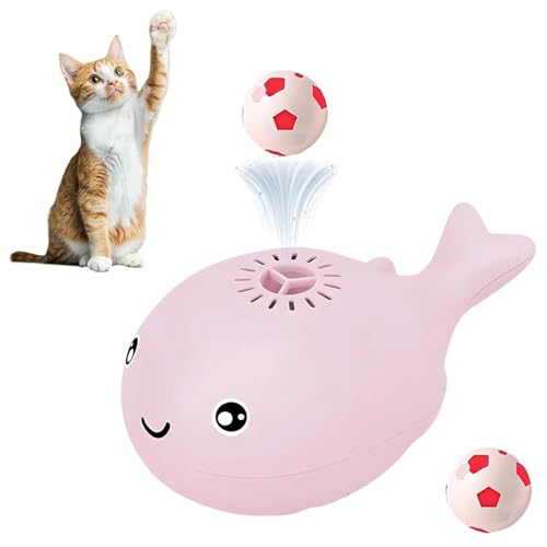 Yagerod Schwebeball-Spiel fur aktive Wohnungskatzen, Whale Floating Cat Toy, Interactive Cat Toy Ball(Rosa) von Yagerod