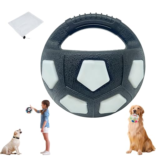 Yagerod The Mellow Dog Calming Ball – Unzerstörbarer Hundeball Gummi mit Griff, Quietschfunktion & Tennis-Innenball, Robustes Kauspielzeug, Transparent und Bunt, für Hunde Aller Größen(C) von Yagerod