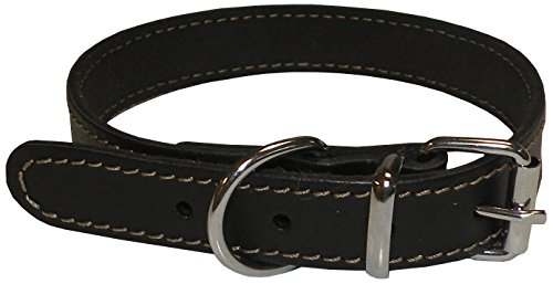 AIME Halsband aus weichem und verstellbarem Leder, für mittelgroße Hunde, Größe M, 34 – 40 cm, Farbe: Schwarz AIME Halsband aus weichem und verstellbarem Leder, für mittelgroße Hunde, Größe M, 34 – 40 cm, Farbe: Schwarz von Aimé