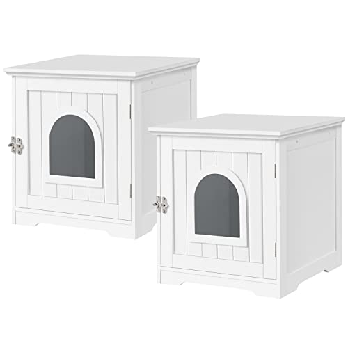 Yaheetech 2er Set Katzentoilette Katzenklo Schrank Katzenhaus Holz Katzenhöhle Einzeltür Katzenkommode Großer Stauraum, Weiß Yaheetech 2er Set Katzentoilette Katzenklo Schrank Katzenhaus Holz Katzenhöhle Einzeltür Katzenkommode Großer Stauraum, Weiß von Yaheetech