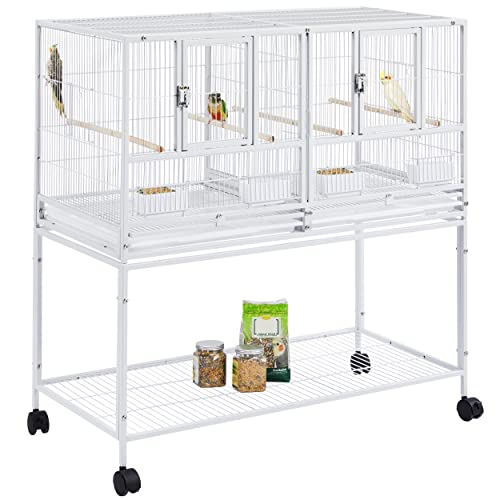 Yaheetech Großer Vogelkäfig Vögel Doppelkäfig Trennwand Trenngitter Zuchtkäfig geteilter Brutkäfig weiß Yaheetech Großer Vogelkäfig Vögel Doppelkäfig Trennwand Trenngitter Zuchtkäfig geteilter Brutkäfig weiß von Yaheetech