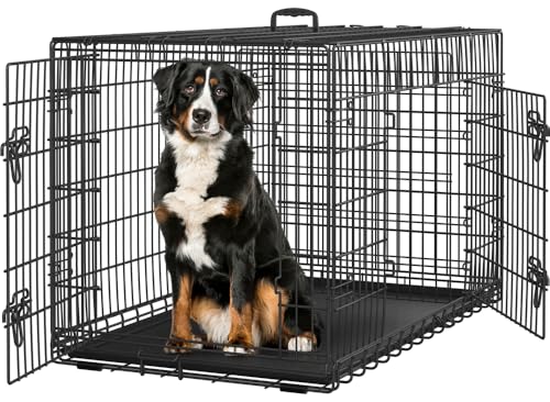 Yaheetech Hundekäfig 122 x 71 x 78 cm klappbar mit Trennwand, 2 Türen, Hundebox für zuhause mit ausziehbare Bodenschale, Transportkäfig Auto, Hundetransportbox Drahtkäfig für Hunde Welpe, XXL, Schwarz Yaheetech Hundekäfig 122 x 71 x 78 cm klappbar mit Trennwand, 2 Türen, Hundebox für zuhause mit ausziehbare Bodenschale, Transportkäfig Auto, Hundetransportbox Drahtkäfig für Hunde Welpe, XXL, Schwarz von Yaheetech