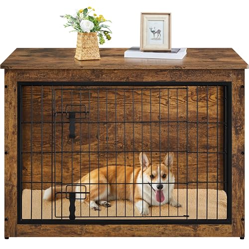 Yaheetech Hundekäfig Möbel mit Hundedecke & 2 Türen, Hundebox für Zuhause, Moderne Hundehütte Indoor, Hundebox Holz für Wohnzimmer, 96x65x68 cm, Braun Yaheetech Hundekäfig Möbel mit Hundedecke & 2 Türen, Hundebox für Zuhause, Moderne Hundehütte Indoor, Hundebox Holz für Wohnzimmer, 96x65x68 cm, Braun von Yaheetech