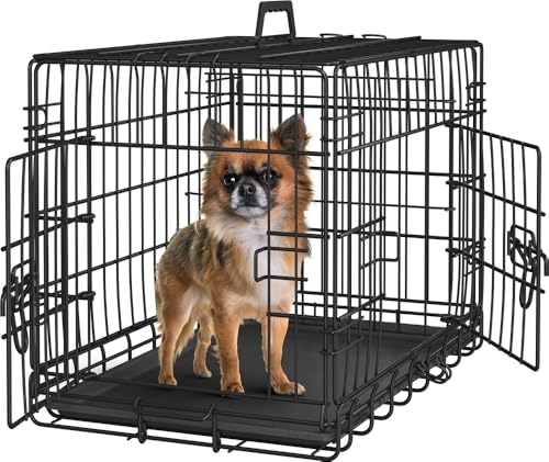 Yaheetech Hundekäfig 62 x 42 x 47 cm klappbar mit Trennwand, 2 Türen, Hundebox für zuhause mit ausziehbare Bodenschale, Transportkäfig Auto, Hundetransportbox Drahtkäfig für Welpe Katzen, S, Schwarz Yaheetech Hundekäfig 62 x 42 x 47 cm klappbar mit Trennwand, 2 Türen, Hundebox für zuhause mit ausziehbare Bodenschale, Transportkäfig Auto, Hundetransportbox Drahtkäfig für Welpe Katzen, S, Schwarz von Yaheetech