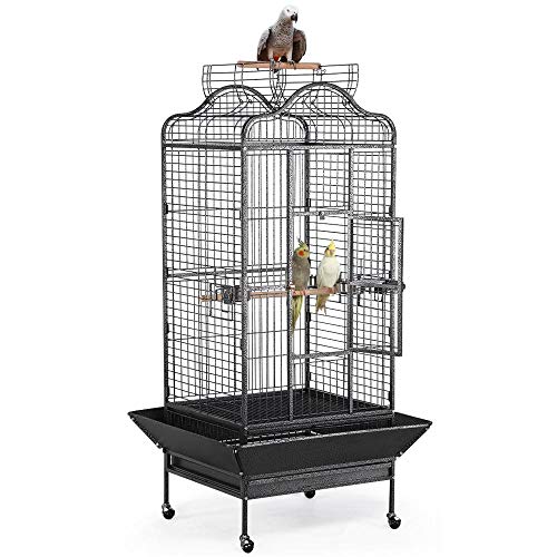 Yaheetech Käfig Vogelvoliere Vogelkäfig Vogelhaus Tierkäfig mit Rollen 81 x 77x 160 cm von Yaheetech