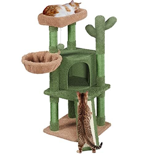 Yaheetech kratzbaum Kaktus Höhe 106,5 cm, Stabiler Katzenbaum Kletterbaum mit Aussichtsplattform Katzenhöhle Liegemulde Sisalstämme Grün/Braun Yaheetech kratzbaum Kaktus Höhe 106,5 cm, Stabiler Katzenbaum Kletterbaum mit Aussichtsplattform Katzenhöhle Liegemulde Sisalstämme Grün/Braun von Yaheetech