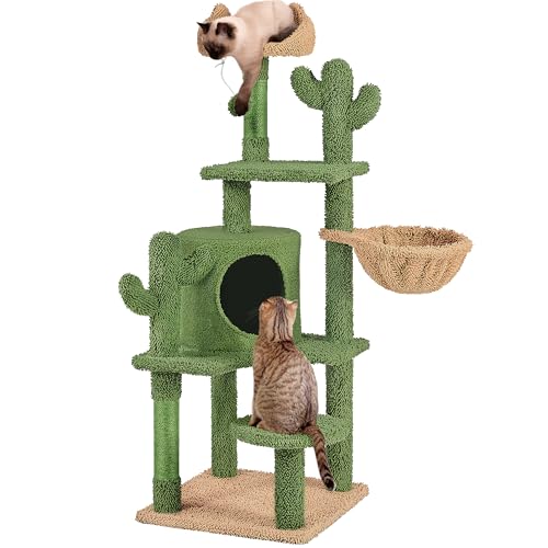 Yaheetech Kaktus Kratzbaum 135 cm hoch Stabiler Katzenbaum Katzenkratzbaum mit Aussichtsplattform Katzenhöhle Liegemulde Sisalstämme Plüschball Grün-Braun Yaheetech Kaktus Kratzbaum 135 cm hoch Stabiler Katzenbaum Katzenkratzbaum mit Aussichtsplattform Katzenhöhle Liegemulde Sisalstämme Plüschball Grün-Braun von Yaheetech