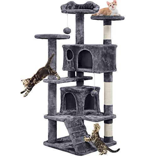 Yaheetech Kratzbaum Stabiler Katzenbaum Katzenkratzbaum Katzenmöbel, Kletterbaum für Katzen Höhe 137 cm, Dunkelgrau Yaheetech Kratzbaum Stabiler Katzenbaum Katzenkratzbaum Katzenmöbel, Kletterbaum für Katzen Höhe 137 cm, Dunkelgrau von Yaheetech