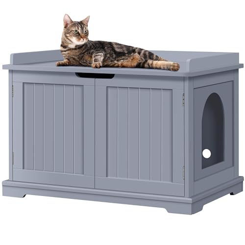 Yaheetech Katzenhöhle für große Katzen Katzenschrank Holz Katzenhaus 75,5 x 51 x 52,5 cm Katzenbett mit magnetischen Türen Separate Trennwand Katzentoilette Katzenklo Schrank, Grau Yaheetech Katzenhöhle für große Katzen Katzenschrank Holz Katzenhaus 75,5 x 51 x 52,5 cm Katzenbett mit magnetischen Türen Separate Trennwand Katzentoilette Katzenklo Schrank, Grau von Yaheetech