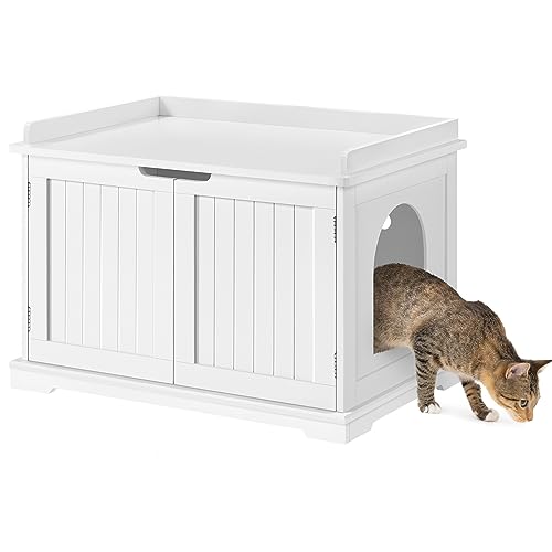 Yaheetech Katzenschrank für katzentoilette Holz Katzenhaus für große Katzen 75,5 x 51 x 52,5 cm Katzenhöhle mit magnetischen Türen Separate Trennwand Katzenklo Schrank, Weiß Yaheetech Katzenschrank für katzentoilette Holz Katzenhaus für große Katzen 75,5 x 51 x 52,5 cm Katzenhöhle mit magnetischen Türen Separate Trennwand Katzenklo Schrank, Weiß von Yaheetech