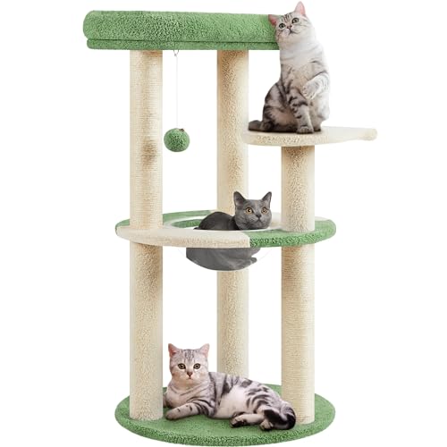 Yaheetech Kratzbaum, Modern Design Katzenbaum Katzenkratzbaum, mit Plattform Raumkapsel Sisalstämme, Stabiler Kletterbaum für Katzen Grün/Beige Yaheetech Kratzbaum, Modern Design Katzenbaum Katzenkratzbaum, mit Plattform Raumkapsel Sisalstämme, Stabiler Kletterbaum für Katzen Grün/Beige von Yaheetech