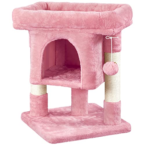 Yaheetech Kratzbaum 60 cm Kleiner Katzenkratzbaum, mit Katzenhöhle Plüsch Sisal, Katzenbaum Katzenmöbel Spielbaum für kleine Katzen, Hellrosa Yaheetech Kratzbaum 60 cm Kleiner Katzenkratzbaum, mit Katzenhöhle Plüsch Sisal, Katzenbaum Katzenmöbel Spielbaum für kleine Katzen, Hellrosa von Yaheetech